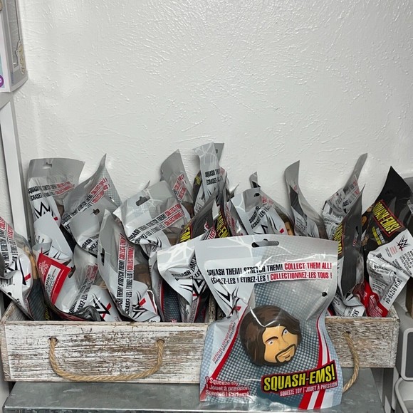 Lot of 23 WWE WWF AJ Styles Squash-Ems One Squeeze Toy BIRTHDAY FILLERS NEW - Picture 6 of 12